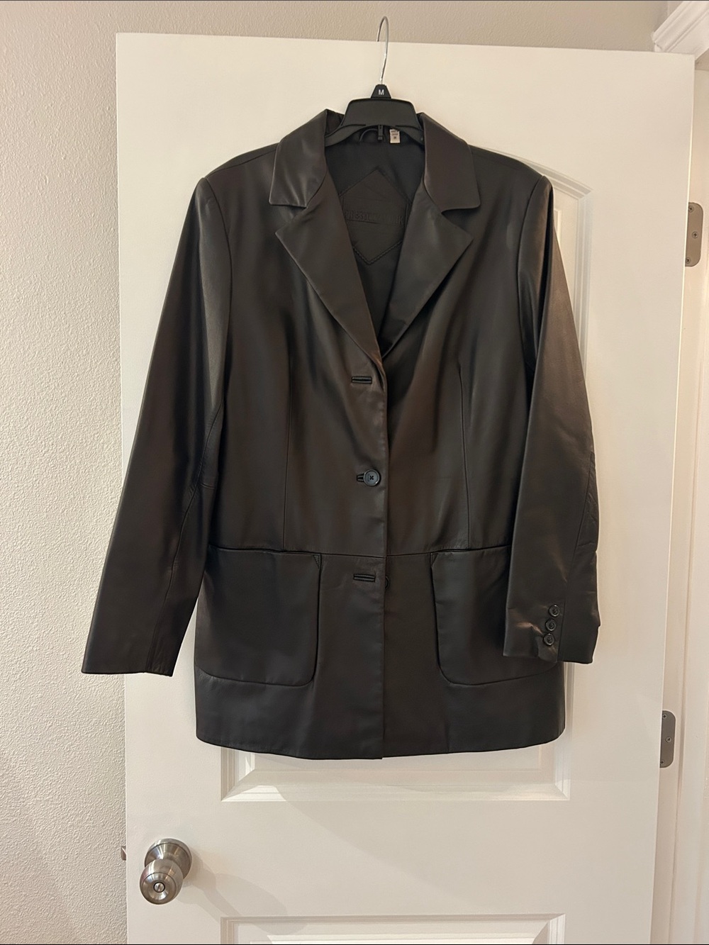 Preston & York Black Leather Blazer Jacket